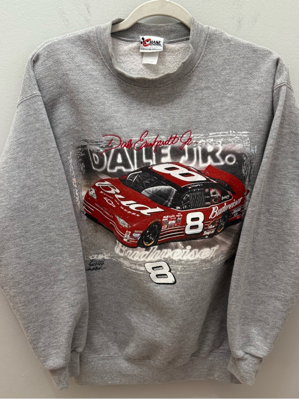 Vintage Budweiser Dale Earnhardt jr Graphic Race Car Crewneck Sweatshirt Mens M